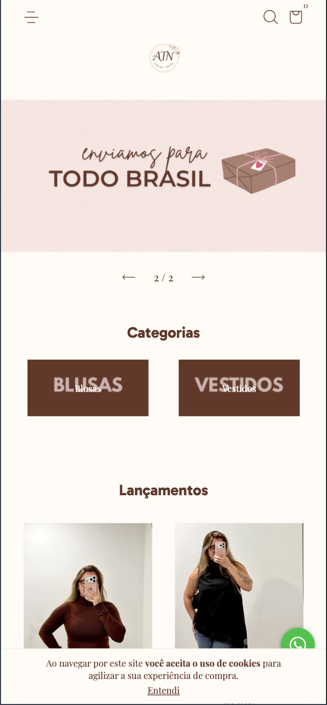 Loja Athena Trend no celular